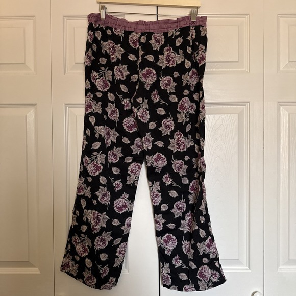 Victoria's Secret Other - Vintage Victoria's Secret Angels Pajama Pants Size M Black Floral Lounge Preppy